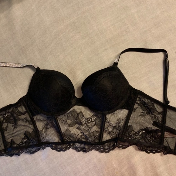 Victoria Secret BLING Very Sexy Bombshell Add-2-Cups Push-Up Corset Bra 34B NWT - Picture 15 of 16